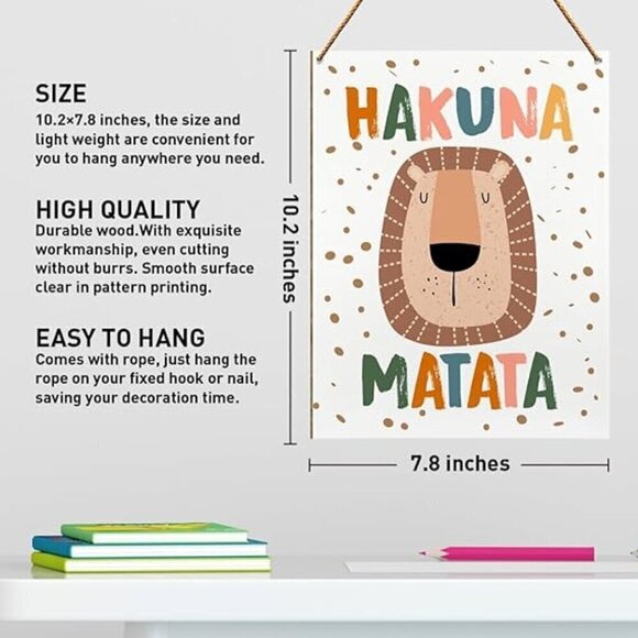 HAKUNA MATATA Wood Wall Decor / BRAND NEW - Picture 2 of 5